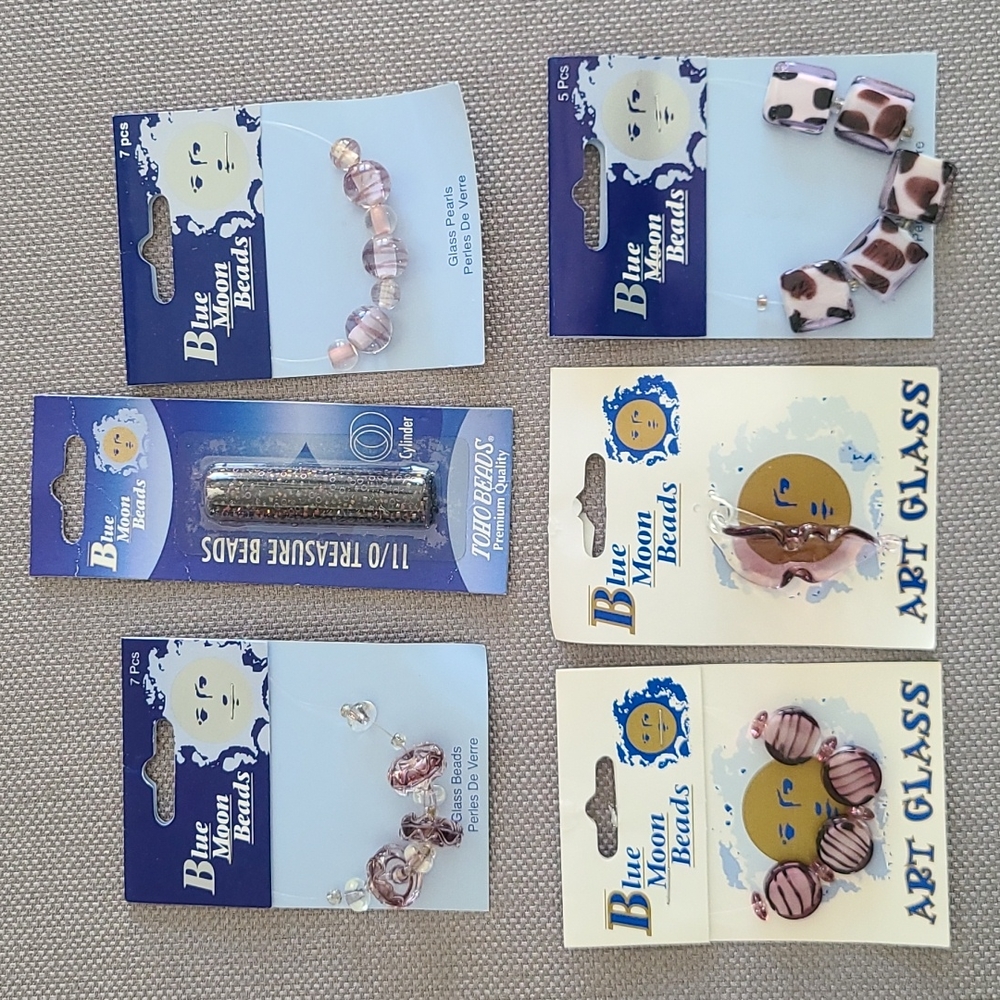 Bundle of Blue Moon glass beads